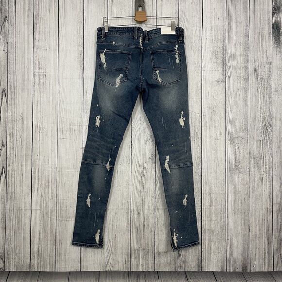 KDNK 11 4 14 11 Woman's 34 Distressed Paint Skinny Stretch Denim Jeans - Picture 10 of 11